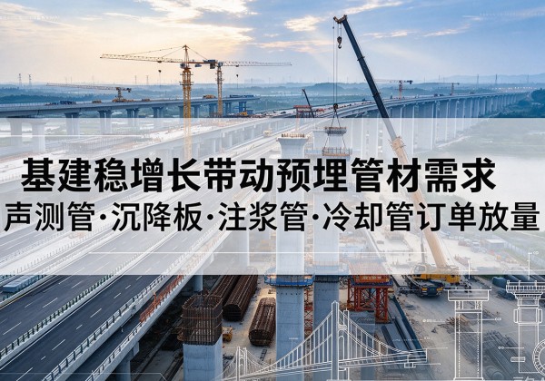 东乡基建稳增长带动预埋监测管材需求，声测管、沉降板、注浆管订单持续放量